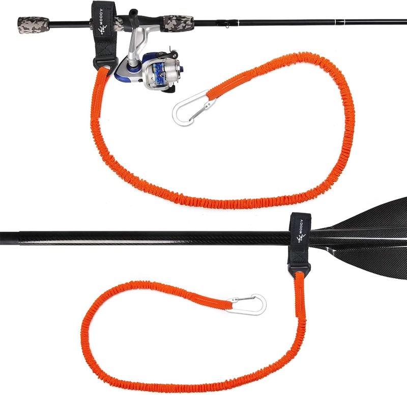 MOOCY Kayak Paddle Tether/Coiled Kayak Fishing Leash with Carabiner for Paddle, Rod SUP Kayaking Accessories - Image 2